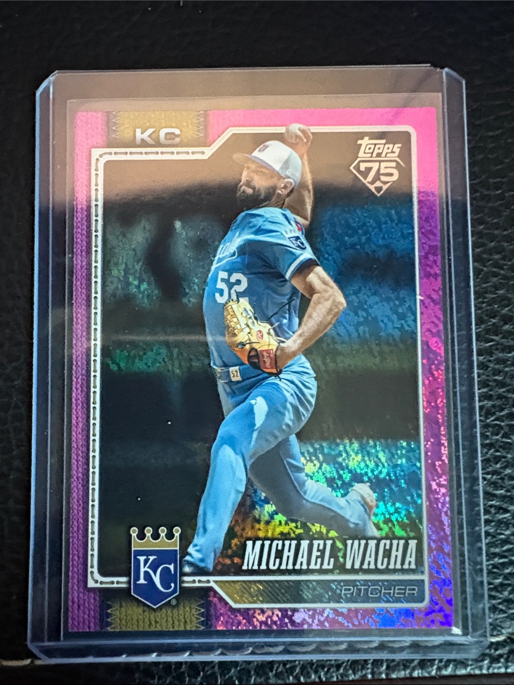 Topps Michael Wacha Purple-Pink Holographic Border Baseball Card